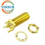 11521540 -- RF CONNECTOR - 50 OHMS , SMA FEMALE , STRAIGHT , BULK HEAD LONG LENGTH , PCB-THROUGH HOLE ,   ROUND POST - Image 2