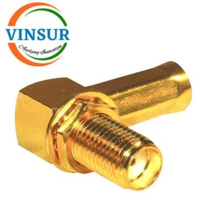 11522215 -- RF CONNECTOR - 50 OHMS , SMA FEMALE , RIGHT ANGLE , BULKHEAD REAR MOUNT,  CRIMP TYPE , RG58, RG142, LMR195 CABLE
