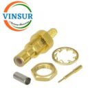 11621214 -- RF CONNECTOR - 50 OHMS , SMB FEMALE , STRAIGHT , BULK HEAD REAR MOUNT , CRIMP TYPE , RG316, RG174, RG188, LMR100 CABLE - Image 2