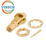 1162123C -- RF CONNECTOR - 50 OHMS , SMB FEMALE , STRAIGHT , BULK HEAD REAR MOUNT , SOLDER TYPE , RG405 (0.086 INCH)  CABLE