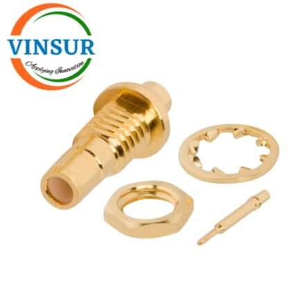 1162123C -- RF CONNECTOR - 50 OHMS , SMB FEMALE , STRAIGHT , BULK HEAD REAR MOUNT , SOLDER TYPE , RG405 (0.086 INCH)  CABLE