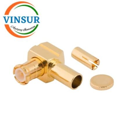 11712012 -- RF CONNECTOR - 50 OHMS , MCX MALE , RIGHT ANGLE , CRIMP TYPE , RG178 CABLE