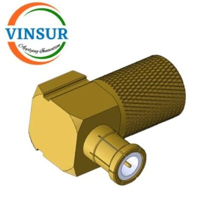 11712015 -- RF CONNECTOR - 50 OHMS , MCX MALE , RIGHT ANGLE , CRIMP TYPE , RG142 FLUTEF CABLE