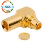 1181203C -- RF CONNECTOR - 50 OHMS ,MMCX  MALE , RIGHT ANGLE , SOLDER TYPE , RG405 (0.086 INCH)  CABLE