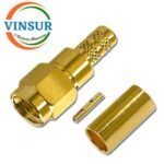 11911015 -- RF CONNECTOR - 50 OHMS , RP SMA MALE , STRAIGHT ,  CRIMP TYPE , RG58, RG142, LMR195 CABLE