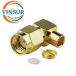 1191203D -- RF CONNECTOR - 50 OHMS , RP SMA MALE , RIGHT ANGLE , SOLDER TYPE , RG402 (0.141 INCH)  CABLE