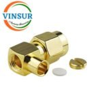 1191203D -- RF CONNECTOR - 50 OHMS , RP SMA MALE , RIGHT ANGLE , SOLDER TYPE , RG402 (0.141 INCH)  CABLE - Image 2