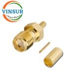 11921014 -- RF CONNECTOR - 50 OHMS , RP SMA FEMALE , STRAIGHT ,  CRIMP TYPE , RG316, RG174, RG188, LMR100 CABLE