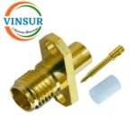 1192133D -- RF CONNECTOR - 50 OHMS , RP SMA FEMALE , STRAIGHT , 2 HOLE FLANGE , SOLDER TYPE , RG402 (0.141 INCH) CABLE