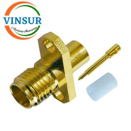 1192133D -- RF CONNECTOR - 50 OHMS , RP SMA FEMALE , STRAIGHT , 2 HOLE FLANGE , SOLDER TYPE , RG402 (0.141 INCH) CABLE