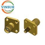 11921414 -- RF CONNECTOR - 50 OHM , RP SMA FEMALE , STRAIGHT , 4 HOLE FLANGE , CRIMP TYPE , RG316-174 CABLE