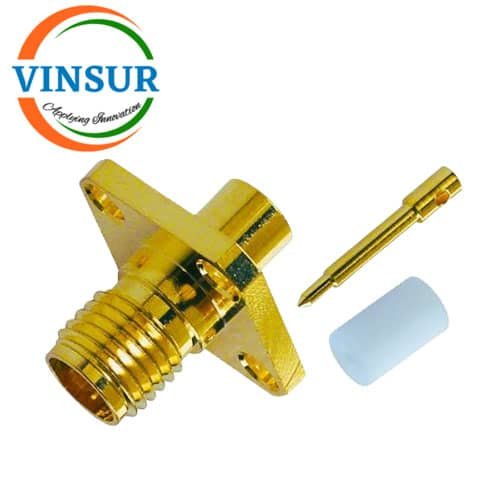 1192143D-RF-CONNECTOR-50-OHMS-RP-SMA-FEMALE-STRAIGHT-4-HOLE-FLANGE-SOLDER-TYPE-RG402-0.141-INCH-CABLE.jpg 1192143D -- RF CONNECTOR - 50 OHMS , RP SMA FEMALE , STRAIGHT , 4 HOLE FLANGE , SOLDER TYPE , RG402 (0.141 INCH) CABLE - Image 1