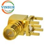 11922040 -- RF CONNECTOR - 50 OHMS , RP SMA FEMALE , RIGHT ANGLE , PCB-THROUGH HOLE, ROUND POST