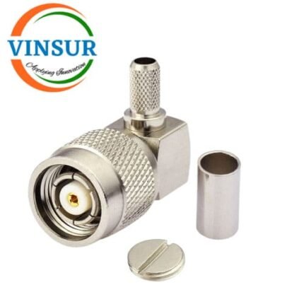 11A12015 -- RF CONNECTOR - 50 OHMS , RP TNC MALE , RIGHT ANGLE , CRIMP TYPE , RG58, RG142, LMR195 CABLE