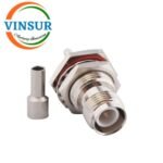 11A21214 -- RF CONNECTOR - 50 OHMS ,RP TNC FEMALE,STRAIGHT, BULK HEAD REAR MOUNT , CRIMP TYPE , RG316, RG174, RG188, LMR100 CABLE