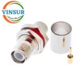 11A21217 -- RF CONNECTOR - 50 OHMS , RP TNC FEMALE , STRAIGHT , BULKHEAD REAR MOUNT , CRIMP TYPE , LMR-400 CABLE