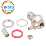 11A22215 -- RF CONNECTOR - 50 OHMS , RP TNC FEMALE , RIGHT ANGLE BULK HEAD REAR MOUNT , CRIMP TYPE , RG58, RG142, LMR195 CABLE - Image 2