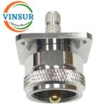 11C11416 -- RF CONNECTOR - 50 OHMS , UHF MALE , STRAIGHT , 4 HOLE FLANGE , CRIMP TYPE , LMR-240 CABLE