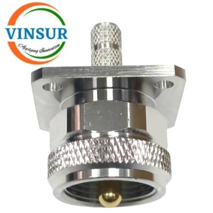11C11416 -- RF CONNECTOR - 50 OHMS , UHF MALE , STRAIGHT , 4 HOLE FLANGE , CRIMP TYPE , LMR-240 CABLE