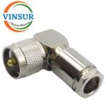 11C12027 -- RF CONNECTOR - 50 OHMS , UHF MALE , RIGHT ANGLE , CLAMP TYPE , LMR-400 CABLE