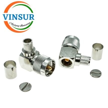 11C12917 -- RF CONNECTOR - 50 OHMS , UHF MALE , RIGHT ANGLE , CRIMP TYPE , LMR400 CABLE