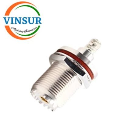 11C21216 -- RF CONNECTOR - 50 OHMS , UHF FEMALE , STRAIGHT , BULK HEAD REAR MOUNT , CRIMP TYPE , LMR-240 CABLE