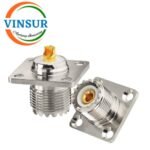 11C214I0 -- RF CONNECTOR - 50 OHMS , UHF FEMALE , STRAIGHT , 4 HOLE FLANGE , SOLDER CUP