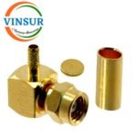 11F12014 -- RF CONNECTOR - 50 OHMS , SMC MALE , RIGHT ANGLE , CRIMP TYPE , RG316,174 CABLE