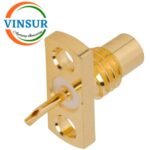 11F213I0 -- RF CONNECTOR - 50 OHMS , SMC FEMALE , STRAIGHT , 2 HOLE FLANGE , SOLDER CUP - Image 2