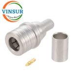 11J11015 -- RF CONNECTOR - 50 OHMS , QMA MALE , STRAIGHT, CRIMP TYPE , RG58, RG142,  LMR195 CABLE