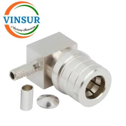 11J12014 -- RF CONNECTOR - 50 OHMS , QMA MALE , RIGHT ANGLE , CRIMP TYPE , RG316, RG174, RG188, LMR100 CABLE