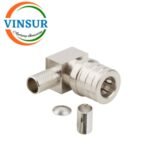 11J12016 -- RF CONNECTOR - 50 OHMS , QMA MALE , RIGHT ANGLE, CRIMP TYPE , LMR240 CABLE