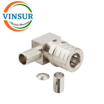 11J12016 -- RF CONNECTOR - 50 OHMS , QMA MALE , RIGHT ANGLE, CRIMP TYPE , LMR240 CABLE