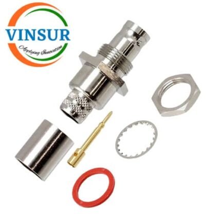 11K21217 -- RF CONNECTOR - 50OHMS , RP BNC FEMALE , STRAIGHT , BULKHEAD REAR MOUNT , CRIMP TYPE , LMR-400 CABLE