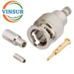 11P1101I -- RF CONNECTOR -- 75OHMS , MINI BNC MALE , STRAIGHT , CRIMP TYPE , RG179 CABLE