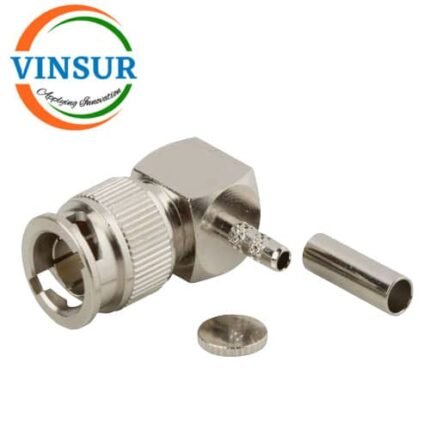 11P1201I -- RF CONNECTOR -- 75OHMS , MINI BNC MALE , RIGHT ANGLE , CRIMP TYPE , RG179 CABLE