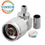 11W12016 -- RF CONNECTOR -- 50OHMS , RP N MALE , RIGHT ANGLE , CRIMP TYPE , LMR-240 CABLE