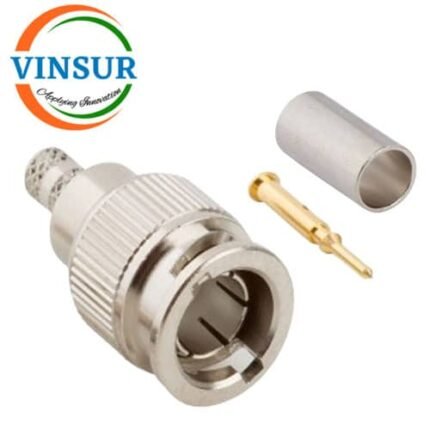 12P11014 -- RF CONNECTOR 75OHMS , MINI BNC MALE , STRAIGHT ,  CRIMP TYPE , RG316-174, RG188, LMR100 CABLE