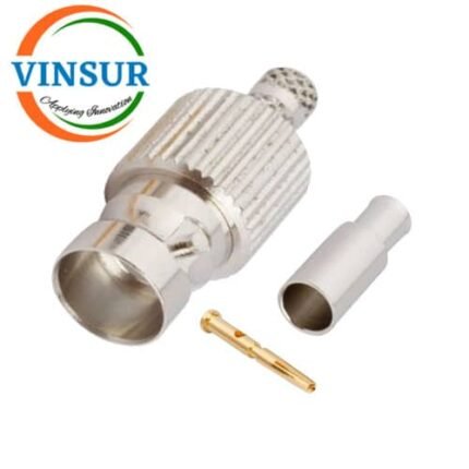 12P21014 --  RF CONNECTOR 75OHMS , MINI BNC FEMALE , STRAIGHT ,  CRIMP TYPE , RG316-174, RG188, LMR100 CABLE