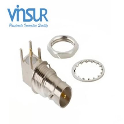 12P22240 MINI BNC FML R/A Bkh PCB-Through Hole 75 Ω