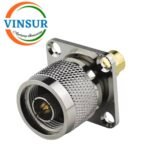 41114411 -- RF ADAPTER - 50 OHM N MALE 4 HOLE TO SMA MALE STRAIGHT ADAPTERS