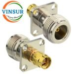 41124411 -- RF ADAPTER - 50 OHM N FEMALE 4 HOLE TO SMA MALE STRAIGHT ADAPTERS