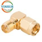41410922 -- RF ADAPTER - 50 OHMS, SMA MALE TO RP SMA FEMALE RIGHT ANGLE ADAPTER