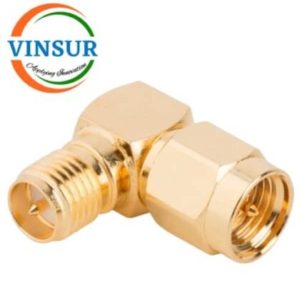 41410922 -- RF ADAPTER - 50 OHMS, SMA MALE TO RP SMA FEMALE RIGHT ANGLE ADAPTER