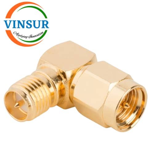 41410922-RF-ADAPTER-50-OHMS-SMA-MALE-TO-RP-SMA-FEMALE-RIGHT-ANGLE-ADAPTER.jpg 41410922 -- RF ADAPTER - 50 OHMS, SMA MALE TO RP SMA FEMALE RIGHT ANGLE ADAPTER - Image 1