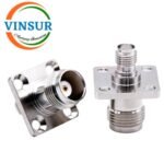 41424221 -- RF ADAPTER - SMA FEMALE TO TNC FEMALE STARIGHT 4-HOLE FLANGE ADAPTER