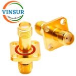 41424421-10  -- RF ADAPTER - 50 OHMS, SMA FEMALE TO SMA FEMALE STRAIGHT 4-HOLE FLANGE ADAPTER