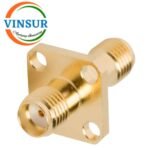 41424421 -- RF ADAPTER - 50 OHMS, SMA FEMALE TO SMA FEMALE STRAIGHT 4-HOLE FLANGE ADAPTER