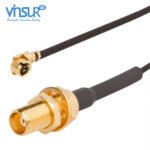 AMC Right Angle Male to MCX Straight Bulkhead Female 1.13 mm Cable Assembly
