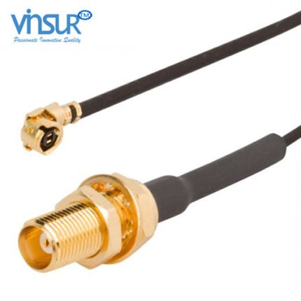 AMC Right Angle Male to MCX Straight Bulkhead Female 1.13 mm Cable Assembly